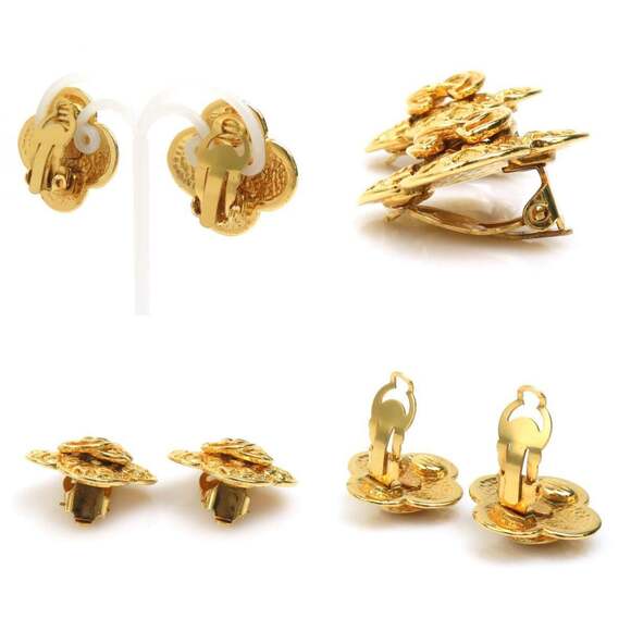 CHANEL Gold Logo Earrings - Picture 3 of 5